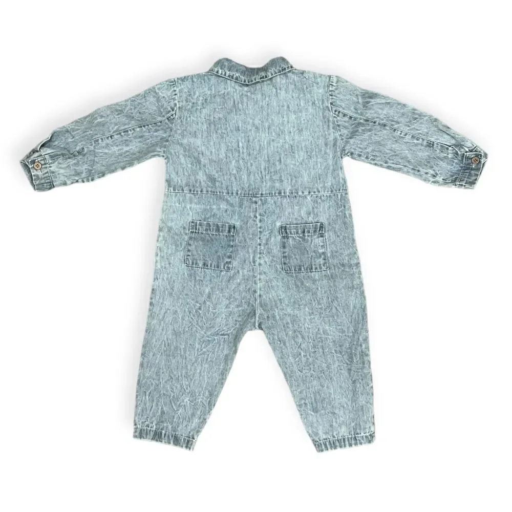 1+ In The Family Romper in Light Blue, NWOT